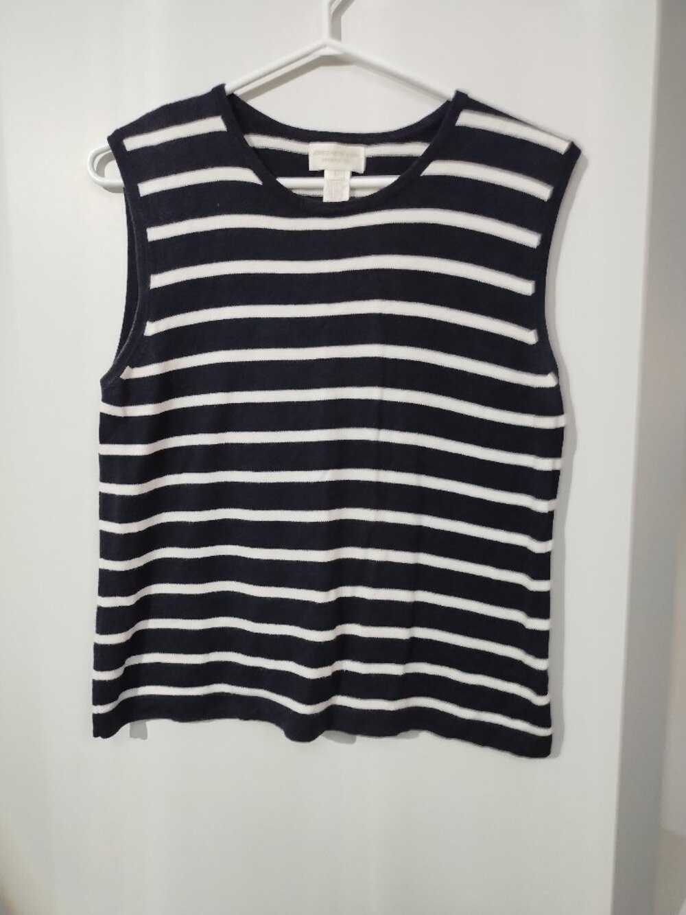 Navy/white Jones New York knit large vest